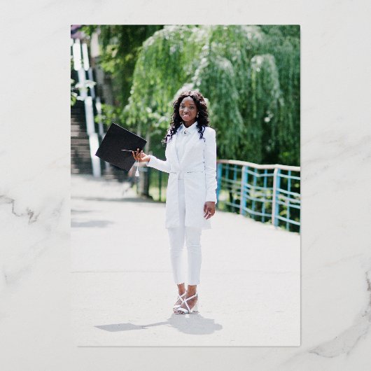 美容学校卒業おめでとう 箔招待状 (裏面)