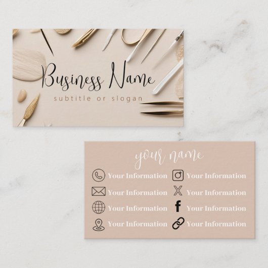 美容学 | ビューティー | 中立名刺 名刺 (正面/裏面)