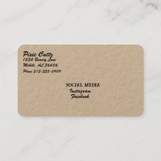 美容室用名刺 名刺 (裏面)