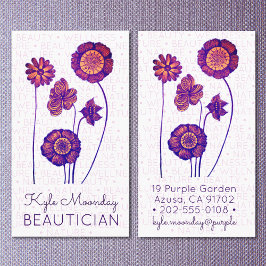 美容家向け紫❊とピンクの花❊フローラ 名刺