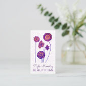 美容家向け紫❊とピンクの花❊フローラ 名刺 (スタンド正面)