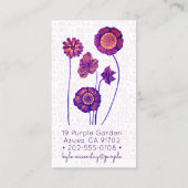 美容家向け紫❊とピンクの花❊フローラ 名刺 (裏面)