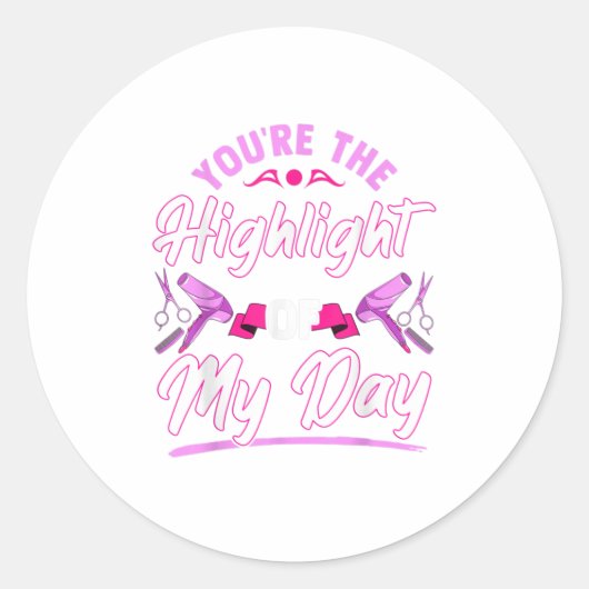 美容師おもしろいバーバーショップギフトヘアサロンハイ ラウンドシール (正面)