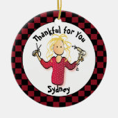 美容師おもしろい小さなギフトありがとう美容師 セラミックオーナメント (正面)