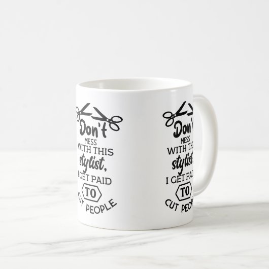 美容師おもしろい理容師、美容師、美容師 コーヒーマグカップ (正面右)
