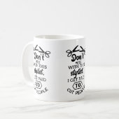 美容師おもしろい理容師、美容師、美容師 コーヒーマグカップ (正面左)