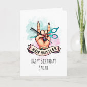 美容師おもしろい用誕生日カード カード (正面)