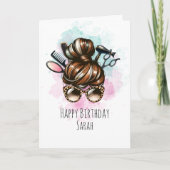 美容師おもしろい用誕生日カード カード (正面)