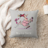 美容師おもしろい美容師の漫画パーソナライズされた クッション (ブランケット)