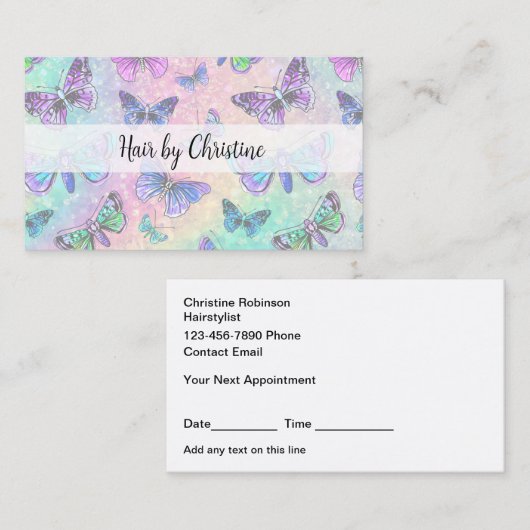 美容師かわいいアポイントメント名刺 名刺 (正面/裏面)