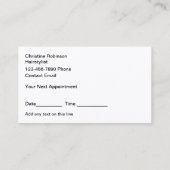 美容師かわいいアポイントメント名刺 名刺 (裏面)