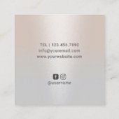 美容師かわいいシザーミニマリストクラッシーシルバー スクエア名刺 (裏面)