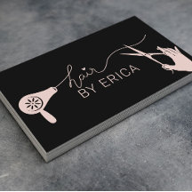 美容師かわいいタイポグラフィブラック&赤面ピンク