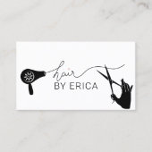 美容師かわいいタイポグラフィミニマルサロン 名刺 (正面)