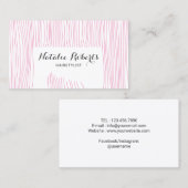 美容師かわいいピンクの美容師 名刺 (正面/裏面)