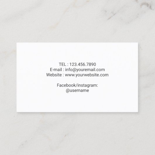 美容師かわいいピンクの美容師 名刺 (裏面)