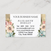 美容師かわいらしフローラグリッター 名刺 (裏面)