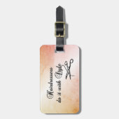 美容師がスタイルで行う ラゲッジタグ (正面縦)