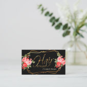 美容師が黒く美しい赤フローラ 名刺 (スタンド正面)