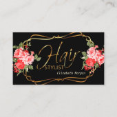 美容師が黒く美しい赤フローラ 名刺 (正面)