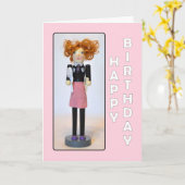 美容師くるみ割りハッピーバースデー カード (黄色い花)