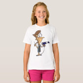 美容師とハサミ Tシャツ (正面フル)