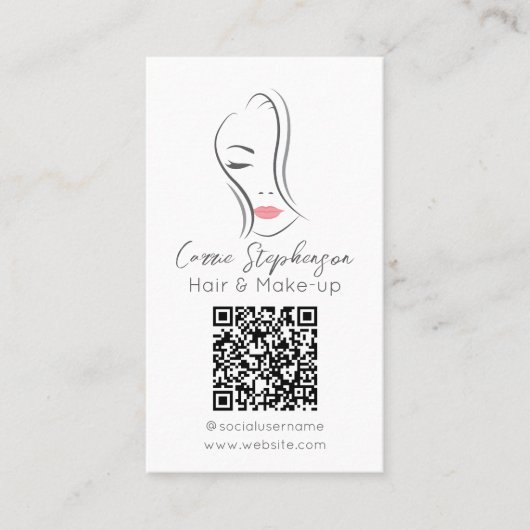 美容師とメイクアップアーティストの名刺 名刺 (正面)