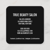 美容師とロゴ紫のグラデーションサロン スクエア名刺 (裏面)