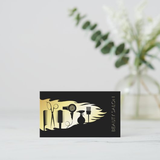 美容師と美しいサロンスタイリスト 名刺 (スタンド正面)