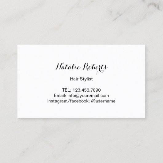 美容師のかわいい色はサロンのロイヤリティを切ります ロイヤリティカード (裏面)