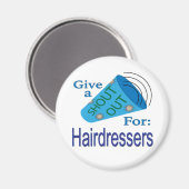 美容師のために大声を出す マグネット (正面/裏面)