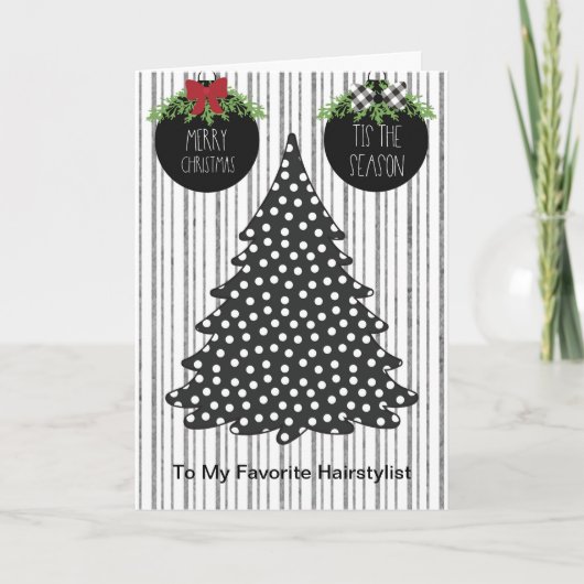 美容師のためのクリスマスカード カード (正面)