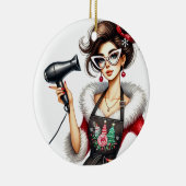 美容師のためのパーソナライズされたクリスマスオーナメント セラミックオーナメント (右)