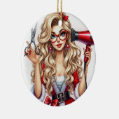 美容師のためのパーソナライズされたクリスマスオーナメント セラミックオーナメント (右)