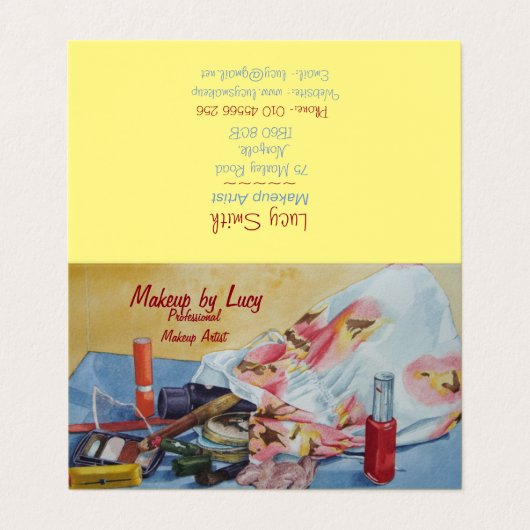 美容師のためのヴィンテージ化粧バッグの写真 名刺 (外部フラット)