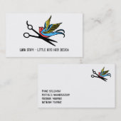 美容師のはさみのつばめの入れ墨のレトロのcosmo 名刺 (正面/裏面)