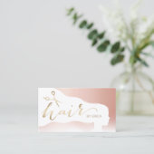 美容師のばら色の金ゴールドのパステル調のサロンのアポイントメント 予約カード (スタンド正面)