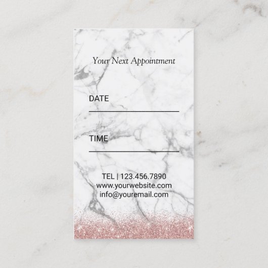 美容師のばら色の金ゴールドは黒を切りましたり及び戴冠させます 予約カード (裏面)