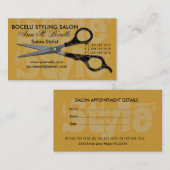 美容師のアポイントメントのサロンのモダンのタイポグラフィ 予約カード (正面/裏面)