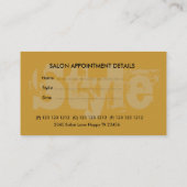 美容師のアポイントメントのサロンのモダンのタイポグラフィ 予約カード (裏面)
