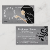 美容師のアポイントメントのメモカード 予約カード (正面/裏面)