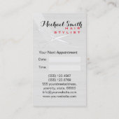 美容師のアポイントメントのモダンで白い木#3 予約カード (裏面)