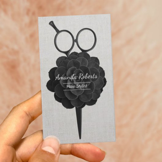 美容師のアポイントメントのヴィンテージの黒の花柄 予約カード