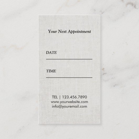 美容師のアポイントメントのヴィンテージの黒の花柄 予約カード (裏面)