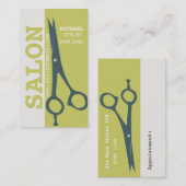 美容師のアポイントメントの再予約のサロンのはさみ 予約カード (正面/裏面)