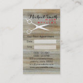 美容師のアポイントメントの木製の穀物の背景#3 予約カード (裏面)