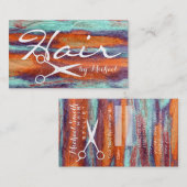 美容師のアポイントメントレトロ色木#3 予約カード (正面/裏面)