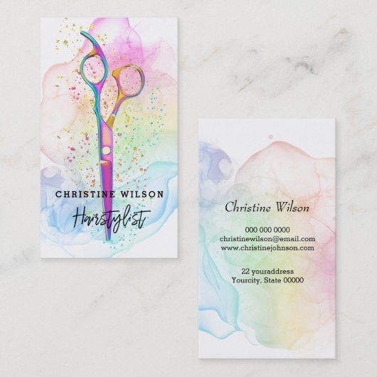 美容師のインクはね 名刺 (正面/裏面)