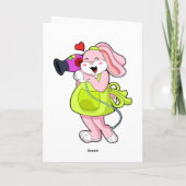 美容師のウサギがヘアドライヤーを持って カード (裏面)