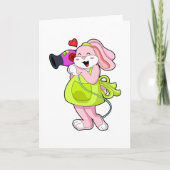 美容師のウサギがヘアドライヤーを持って カード (正面)